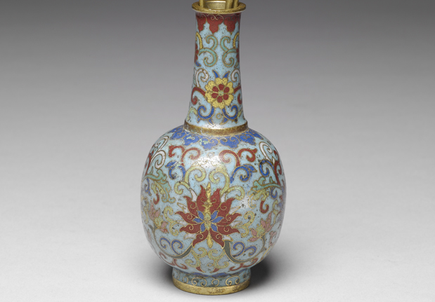 Copper vase in cloisonne enamels, Qing dynasty, Qianlong reign (1736-1795)-China Archive